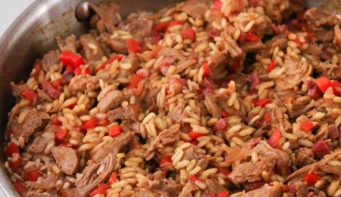 Arroz de pato com calabresa