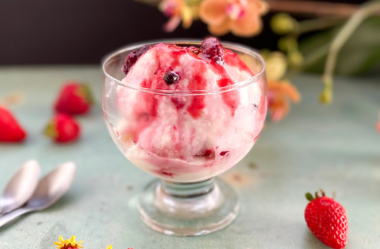 Frozen de iogurte com frutas vermelhas