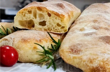 Pão ciabatta caseiro 