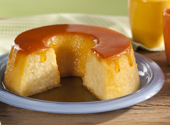 Pudim de tapioca com calda de caramelo