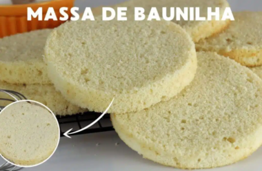 Massa branca de baunilha para bolo de festa