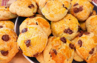 Pão de minuto com gotas de chocolate