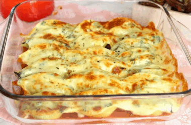 Conchiglione com creme de espinafre