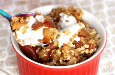 crocante de maçã e aveia